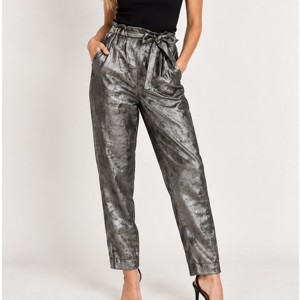 Brochu Walker The Nives Metallic Pants Preppy Holiday Quiet Luxury Old Money NYE
